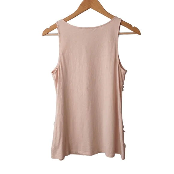 Jennifer Lopez Pale Pink Shimmery Tank Top Size Medium - Picture 4 of 7